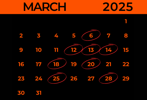 Find us in March