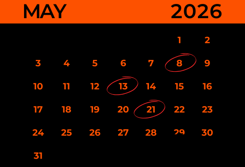 Find Us In May 2026
