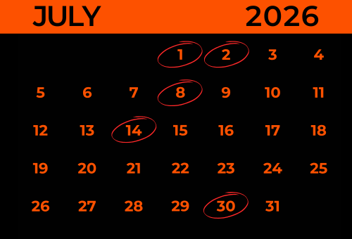 Find Us In July 2026