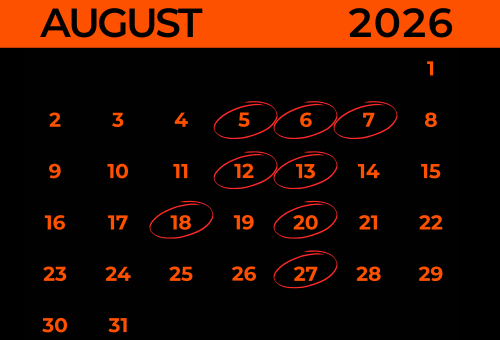 Find Us In August 2026 Find Us In August 2026