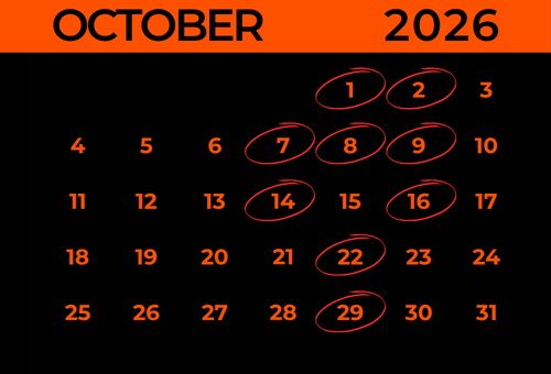 Find Us In October 2026