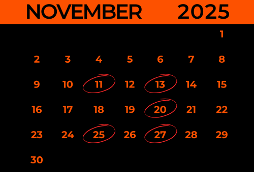 Find Us In November 2025